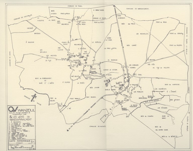 Carte Toponymique de Vinalmont