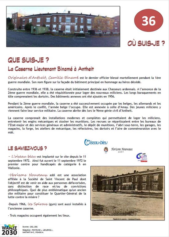 Caserne Lieutenant Binamé à Antheit