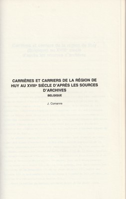 Les carriers à Wanze au 18ème siècle