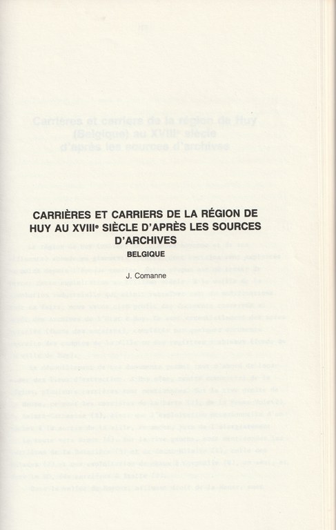 Les carriers à Wanze au 18ème siècle